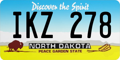 ND license plate IKZ278