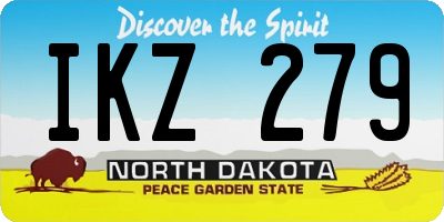 ND license plate IKZ279