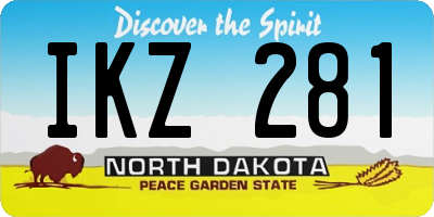 ND license plate IKZ281