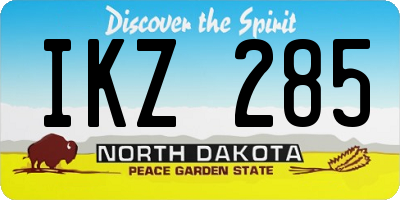 ND license plate IKZ285