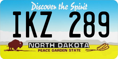 ND license plate IKZ289