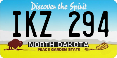 ND license plate IKZ294