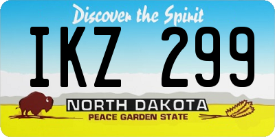 ND license plate IKZ299