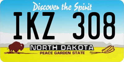 ND license plate IKZ308