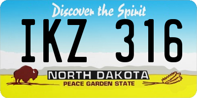 ND license plate IKZ316