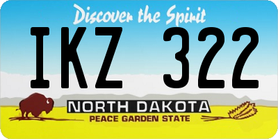 ND license plate IKZ322