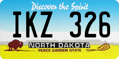 ND license plate IKZ326