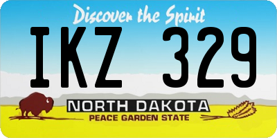 ND license plate IKZ329