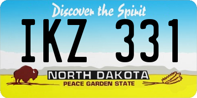 ND license plate IKZ331