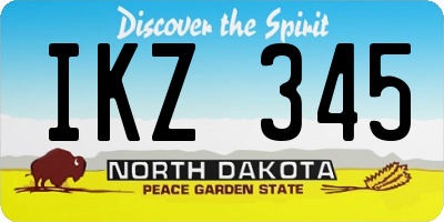 ND license plate IKZ345