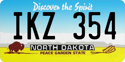 ND license plate IKZ354