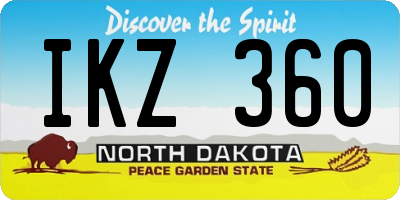 ND license plate IKZ360