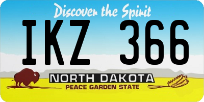 ND license plate IKZ366