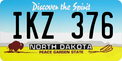 ND license plate IKZ376