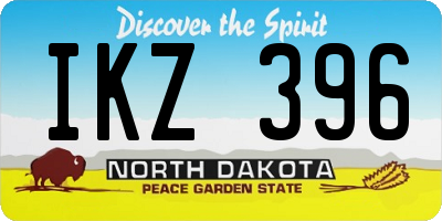 ND license plate IKZ396