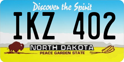 ND license plate IKZ402