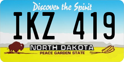 ND license plate IKZ419