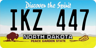 ND license plate IKZ447