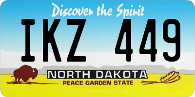 ND license plate IKZ449