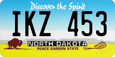 ND license plate IKZ453