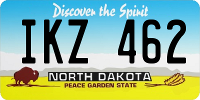 ND license plate IKZ462
