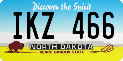 ND license plate IKZ466