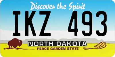 ND license plate IKZ493