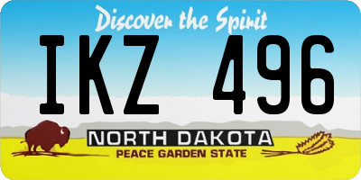 ND license plate IKZ496
