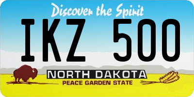 ND license plate IKZ500