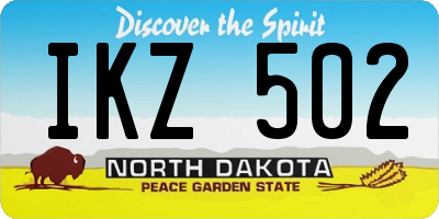 ND license plate IKZ502