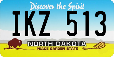 ND license plate IKZ513