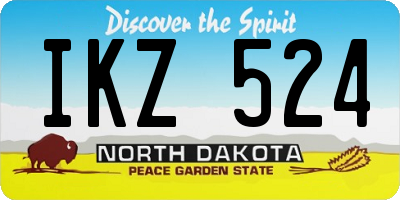 ND license plate IKZ524