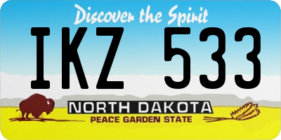 ND license plate IKZ533