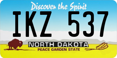 ND license plate IKZ537