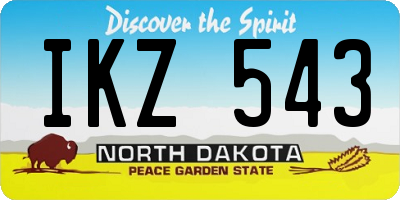ND license plate IKZ543