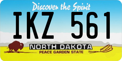 ND license plate IKZ561