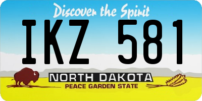 ND license plate IKZ581