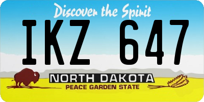 ND license plate IKZ647