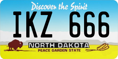 ND license plate IKZ666