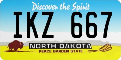 ND license plate IKZ667