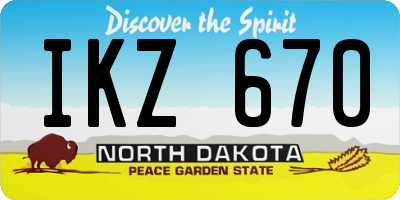 ND license plate IKZ670
