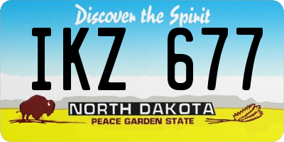 ND license plate IKZ677