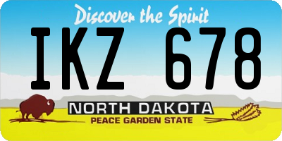 ND license plate IKZ678