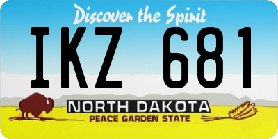 ND license plate IKZ681