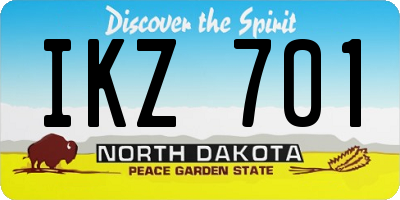ND license plate IKZ701