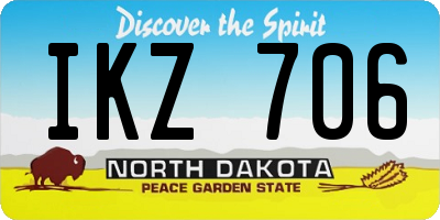ND license plate IKZ706