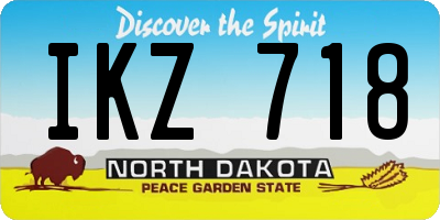 ND license plate IKZ718