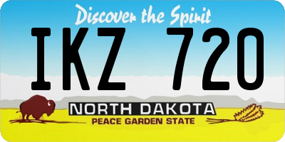 ND license plate IKZ720