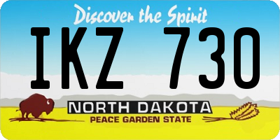 ND license plate IKZ730
