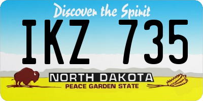 ND license plate IKZ735